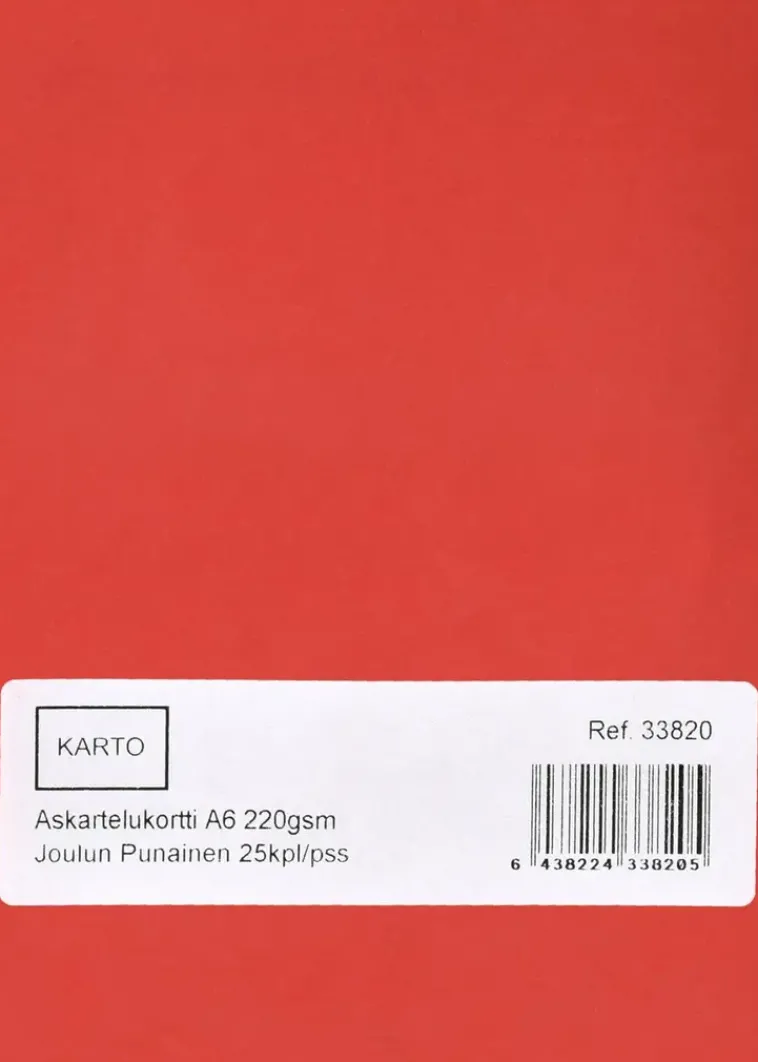 Karto Askartelutarvikkeet<Askartelukortti A6 220 Gsm Joulun Punainen 25 Kpl/Pss