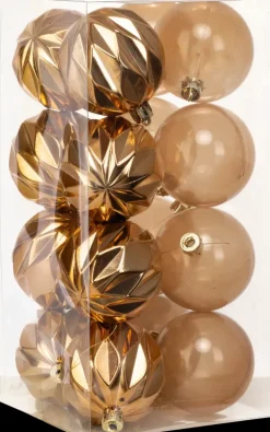Carrefour Sesonkijuhlatarvikkeet>Joulupallo 6 Cm 16 Kpl, Pronssi-Kulta