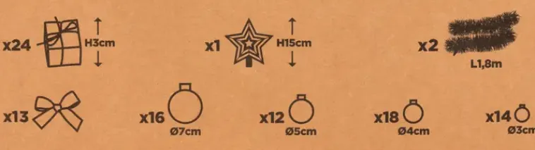 Carrefour Sesonkijuhlatarvikkeet>Joulupallo 100 Kpl, Kupari