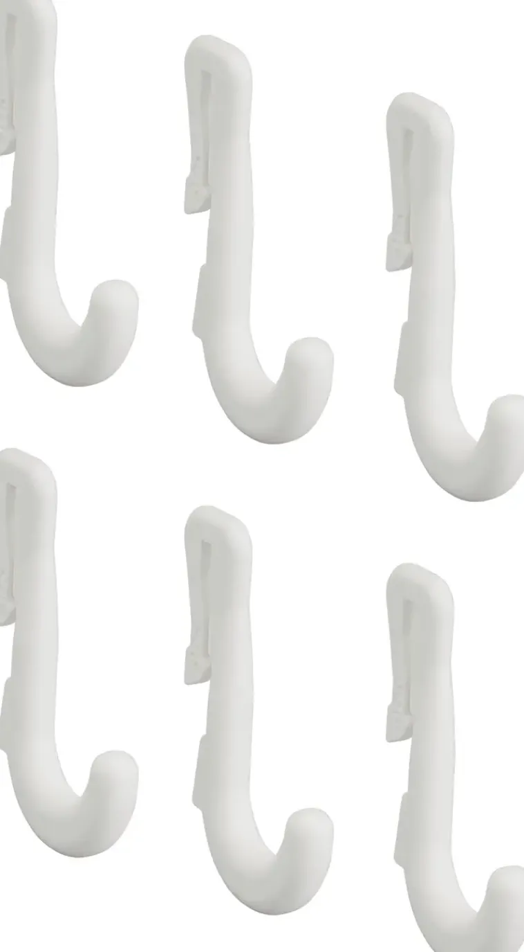 Elfa Säilytyskalusteet<Utility Kapea Koukku 474910 6 Kpl Valkoinen