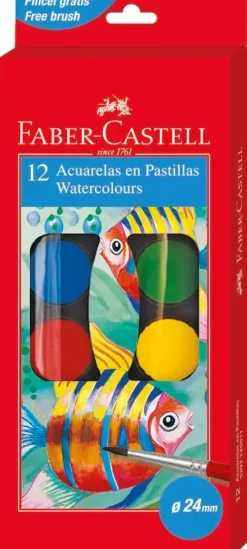 Faber-Castell Toimistotarvikkeet>Vesivarisarja / Suuret Varinapit Ja Sivellin