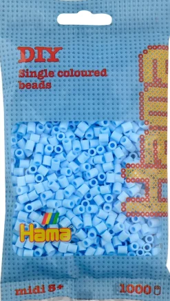 Hama Askartelutarvikkeet<Midi Silityshelmet Pussissa, 1000 Kpl, Pastelli Jaansininen