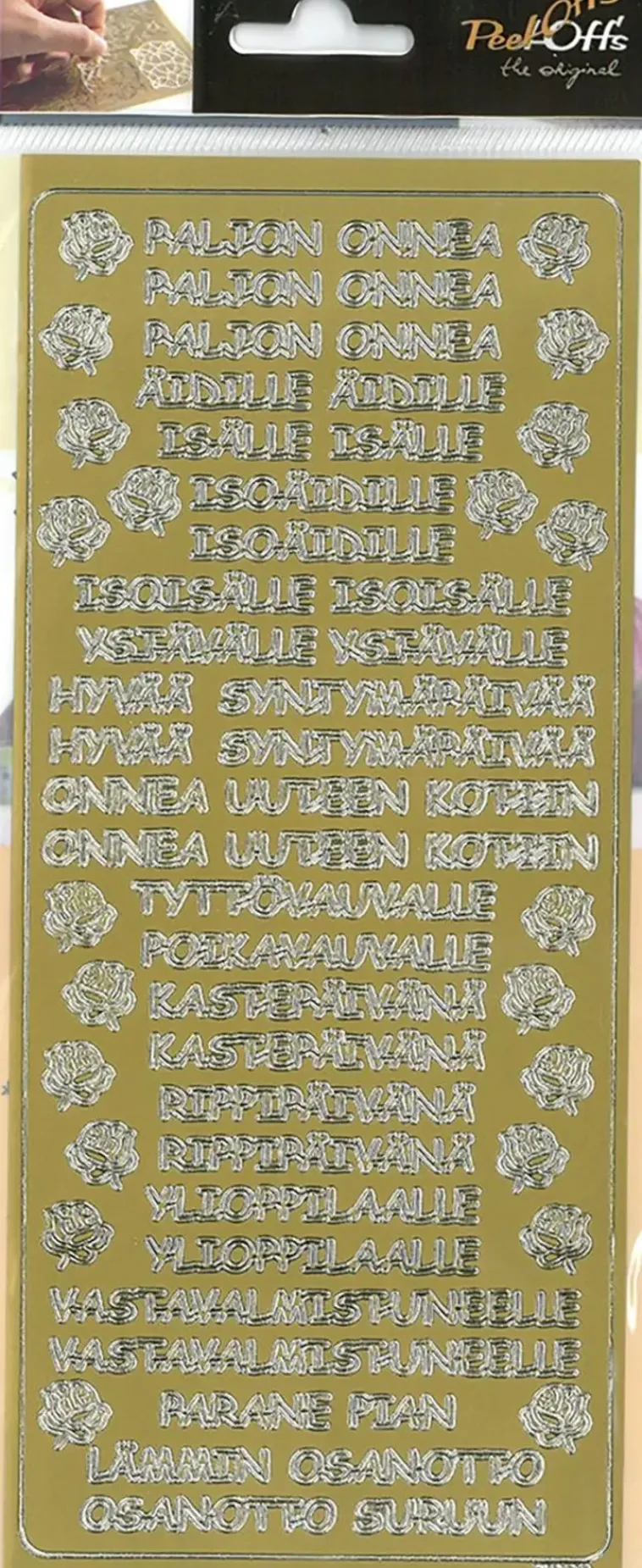 J.K. Primeco Askartelutarvikkeet<Aariviivatarrat Tekstilajitelma Hopea