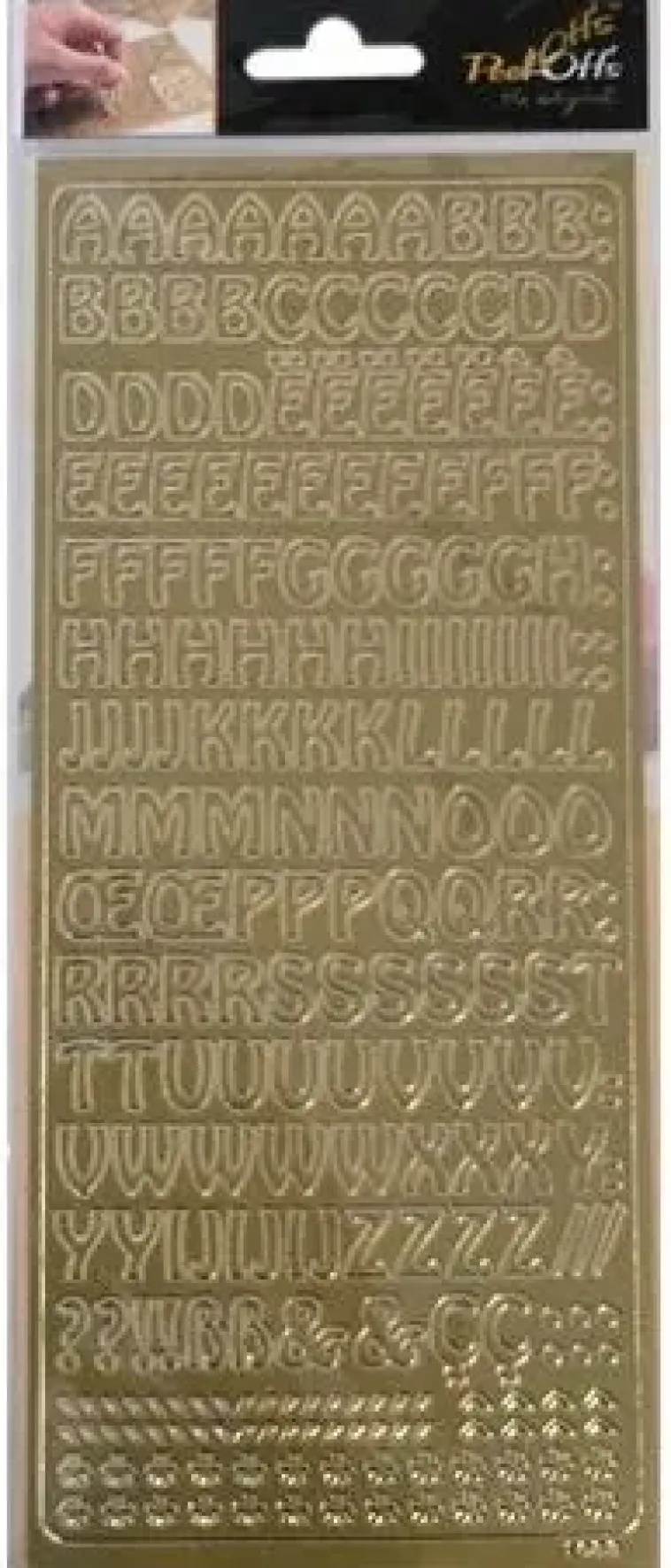 J.K. Primeco Askartelutarvikkeet<Aariviivatarrat Kirjaimet Kulta