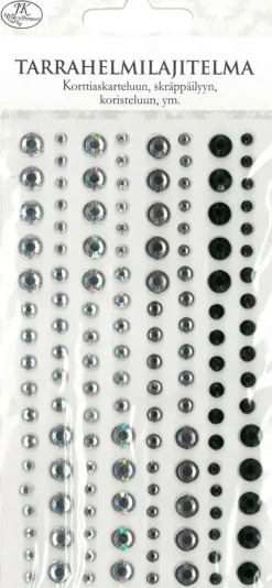 J.K. Primeco Askartelutarvikkeet>Glitterhelmilajitelma Tarralla Hopea/Musta