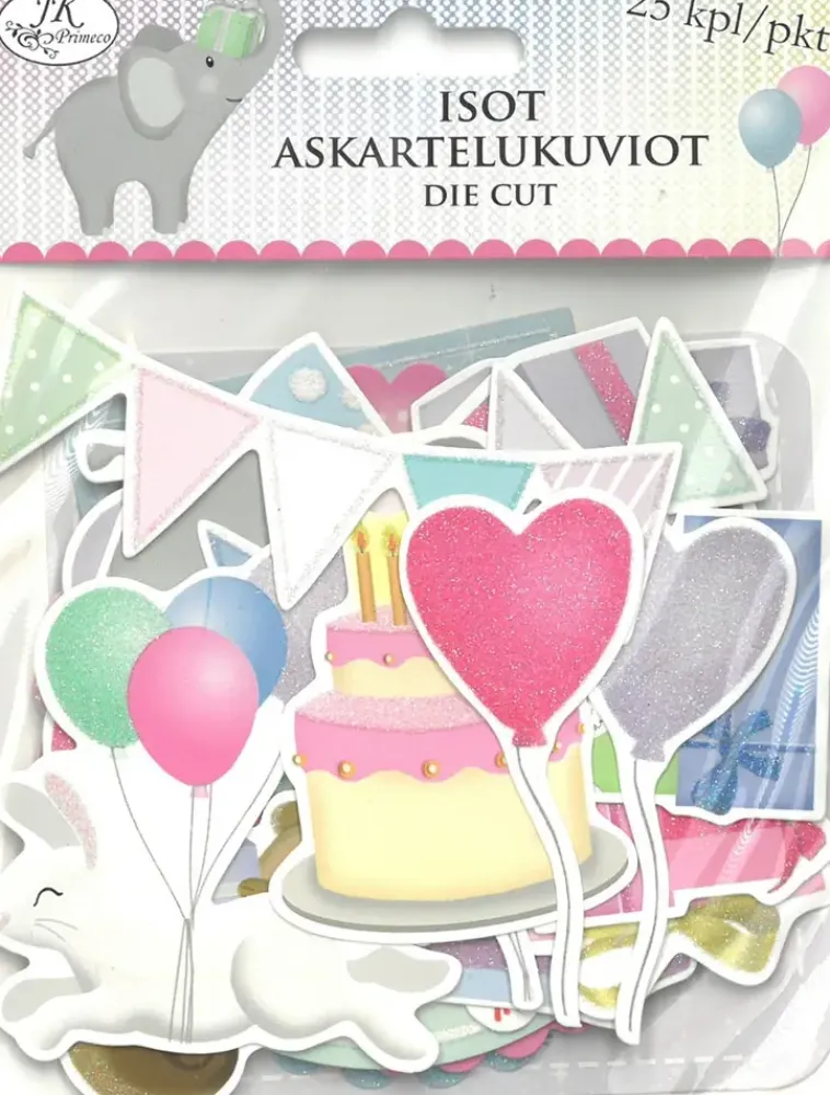 J.K. Primeco Askartelutarvikkeet<Isot Askartelukuviot Juhlivat Elaimet 25Kpl/Pkt