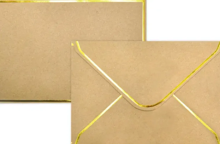 J.K. Primeco Askartelutarvikkeet<Kirjekuori C6 Kultafolio Uusioruskea 10Kpl