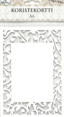 J.K. Primeco Askartelutarvikkeet<Koristekortti A6 Amanda Valkoinen 5Kpl/Pkt