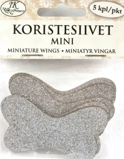 J.K. Primeco Askartelutarvikkeet<Koristesiivet Mini Hopea Glitter 5 Kpl