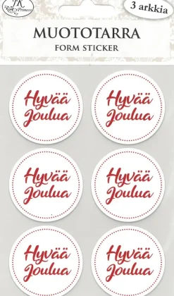 J.K. Primeco Askartelutarvikkeet<Muototarra Hyvaa Joulua Punavalkoinen 3 Ark