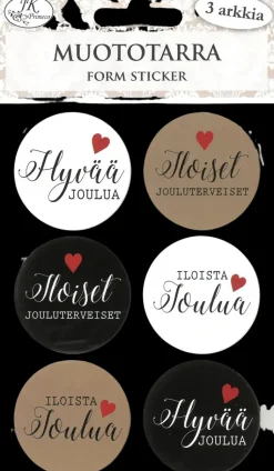 J.K. Primeco Askartelutarvikkeet<Muototarra Joulutoivotukset Musta-Natur 3 Ark