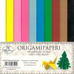 J.K. Primeco Askartelutarvikkeet<Origamipaperi Varilajitelma 100Ark/Pkt, 15 X 15Cm