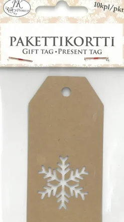 J.K. Primeco Askartelutarvikkeet<Pakettikortti Lumihiutale 10 Kpl