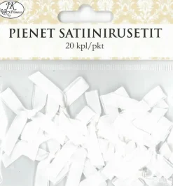 J.K. Primeco Askartelutarvikkeet>Satiinirusetit Pieni Valkoinen 20Kpl/Pkt