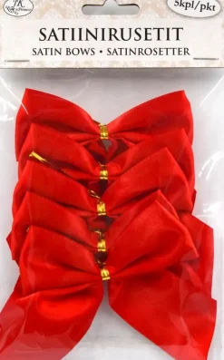 J.K. Primeco Askartelutarvikkeet<Satiinirusetti Iso Punainen 5 Kpl