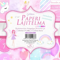 J.K. Primeco Askartelutarvikkeet<Skrappayslehtio 24Arkkia Glitter 8"X8"