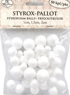 J.K. Primeco Askartelutarvikkeet<Styrox-Pallolajitelma 50 Kpl