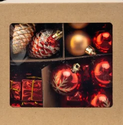 NNX Sesonkijuhlatarvikkeet>Joulupallo Lajitelma Kulta-Puna 60Kpl M