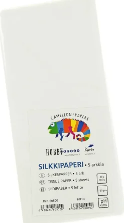 Karto Askartelutarvikkeet<Silkkipaperi Valkoinen 50X70Cm 5Ark/Pkt