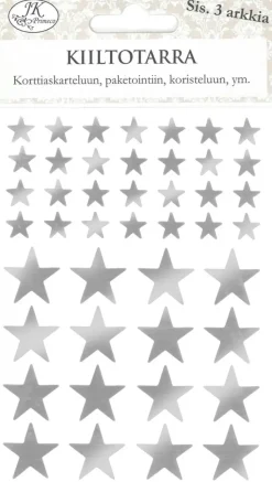 J.K. Primeco Askartelutarvikkeet<Kiiltotarra Tahti Pieni Hopea 3Ark/Pkt