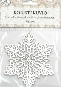 J.K. Primeco Askartelutarvikkeet>Koristekuvio Lumihiutale Valk. 5Kpl/Pkt