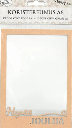 J.K. Primeco Askartelutarvikkeet>Koristereunus A6 Hyvaa Joulua Natur 5Kpl/Pkt