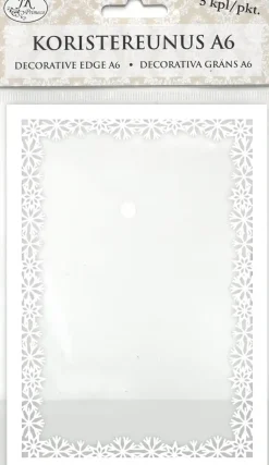 J.K. Primeco Askartelutarvikkeet>Koristereunus A6 Lumihiutale Valkoinen 5Kpl/Pkt