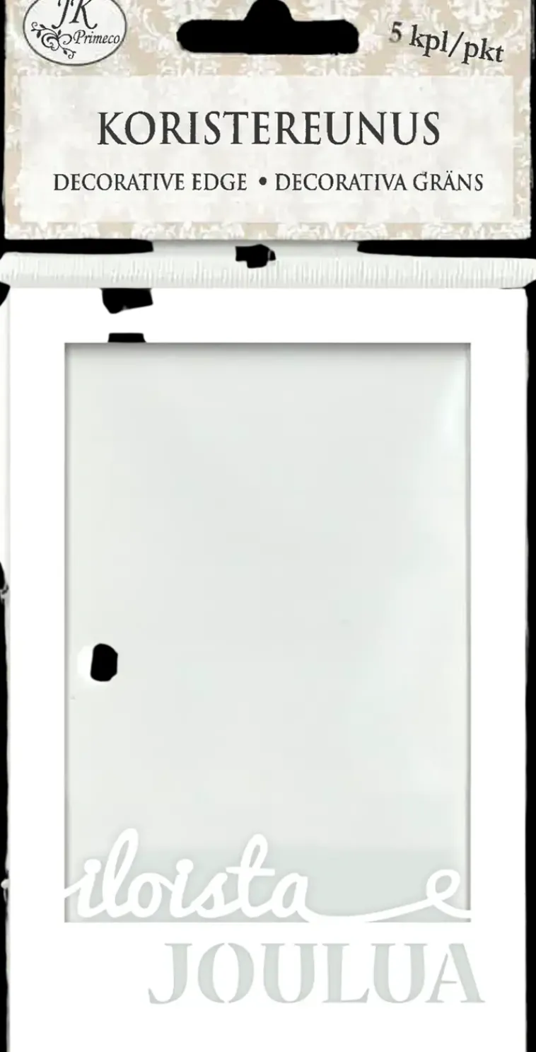 J.K. Primeco Askartelutarvikkeet>Koristereunus Iloista Joulua Valkoinen 5Kpl/Pkt