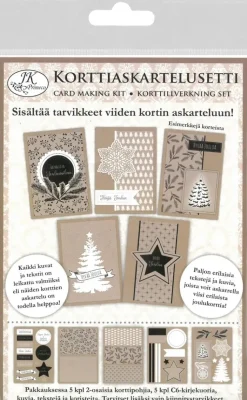 J.K. Primeco Askartelutarvikkeet<Korttiaskartelusetti Joulu Natur 5+5