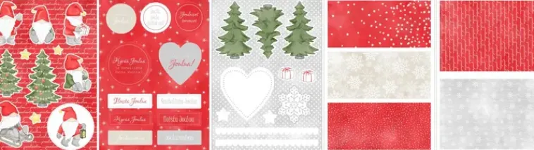 J.K. Primeco Askartelutarvikkeet>Korttiaskartelusetti Tonttu 5+5