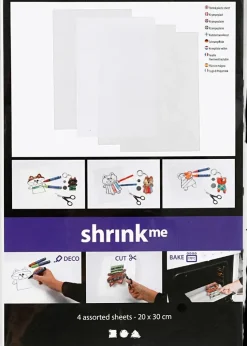 Ei merkkiä Askartelutarvikkeet<Kutistemuovilevyt, Kirkas, Matta Lapinakyva, Mattavalkoinen, 20X30 Cm, Paksuus 0,3 Mm, 4 Ark/ 1 Pkk