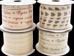 J.K. Primeco Askartelutarvikkeet>Kuvionauha Joulu Natur 1Cm X 5M