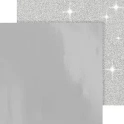 Ei merkkiä Askartelutarvikkeet>Kuviopaperi, Hopea, 30,5X30,5 Cm, 120+128 G, 2 Ark/ 1 Pkk