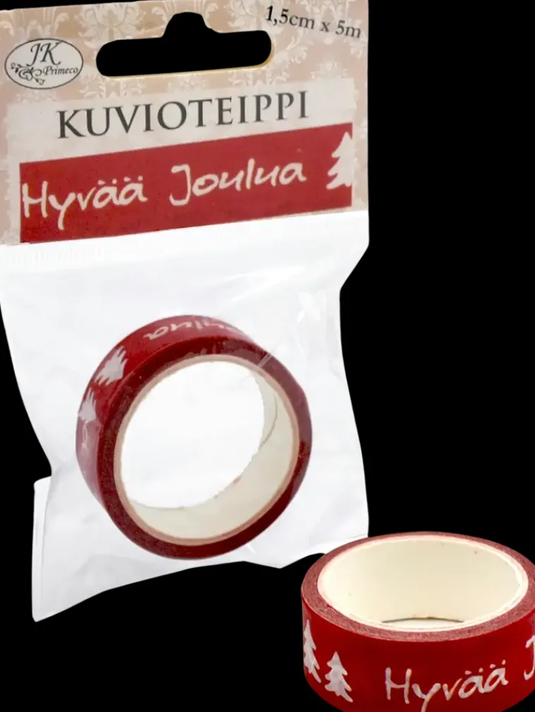 J.K. Primeco Askartelutarvikkeet>Kuvioteippi Punainen 1,5Cm X 5M