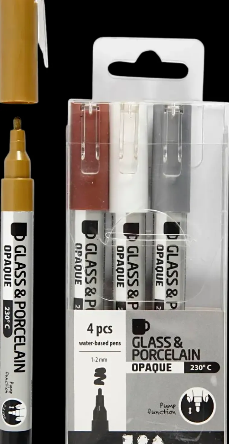 Ei merkkiä Askartelutarvikkeet<Lasi- Ja Posliinitussi, Ruskea, Kulta, Hopea, Valkoinen, Paksuus 1-2 Mm, Lapikuultavat, 4 Kpl/ 1 Pkk