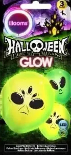 Ei merkkiä Sesonkijuhlatarvikkeet>Led-Ilmapallo Alien 3 Kpl