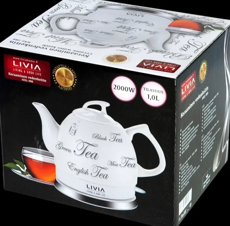 Livia Kahvi Ja Tee<Keraaminen Vedenkeitin 1,0 L Valkoinen