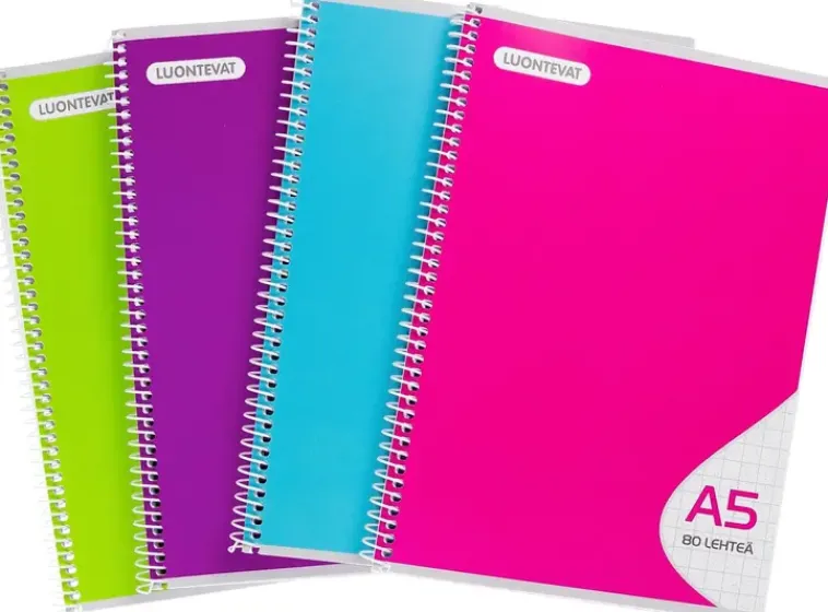 Luontevat Paperitarvikkeet>Color Kierrevihko A5 7X7Mm Ruudutus 80 Lehtea