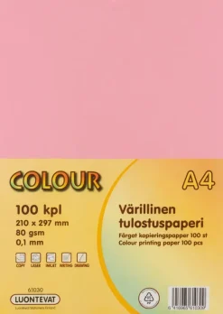 Luontevat Paperitarvikkeet>Varillinen Tulostuspaperi A4 100Kpl