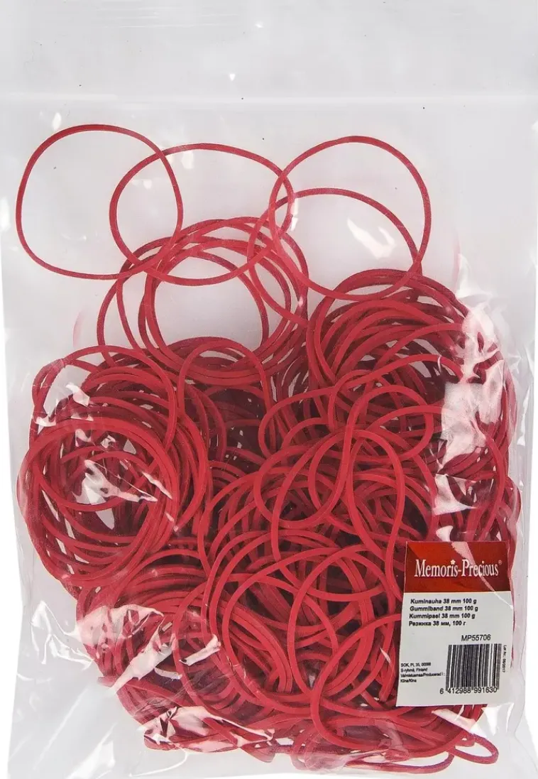 Memoris Precious Toimistotarvikkeet>Kuminauha Punainen 38Mm 100G