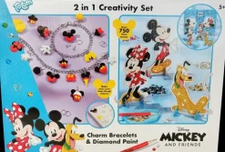 Disney Askartelutarvikkeet<Mickey & Friends 2In1 Creativity Set - Riipusrannekorunteko-/Korukiviaskartelusetti