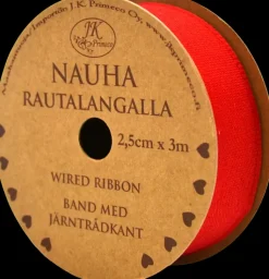 J.K. Primeco Askartelutarvikkeet>Nauha Rautalangalla Punainen 25Mm X3M