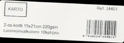 Karto Askartelutarvikkeet<2-Os. Kortti 15X21 Cm 220 Gsm Luonnonvalkoinen 10 Kpl/Pss