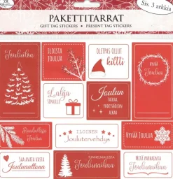 J.K. Primeco Askartelutarvikkeet>Pakettitarra Joulu Punainen 3Ark/Pkt