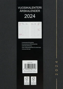 NNX Kalenterit>Poytakalenteri A5 Kangas, Musta