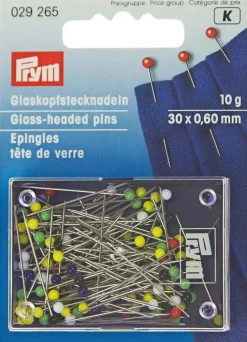 Prym Käsityötarvikkeet>Lasipaiset Nuppineulat 10G