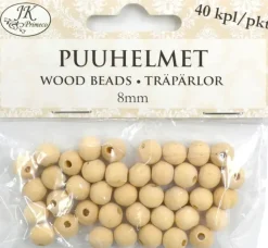J.K. Primeco Askartelutarvikkeet>Puuhelmet Natur 8Mm 40Kpl/Pkt
