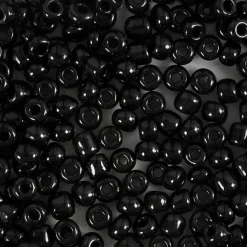 Ei merkkiä Askartelutarvikkeet<Rocaille-Siemenhelmet, Musta, Halk. 4 Mm, Koko 6/0 , Aukon Koko 0,9-1,2 Mm, 25 G/ 1 Pkk