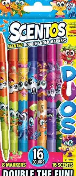 Scentos Toimistotarvikkeet>Tuoksuvat Kaksipaiset Ohutkarkiset Tussit 8Kpl