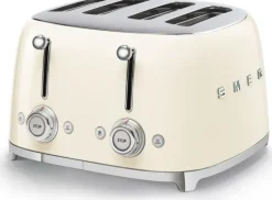 Smeg Kypsentäminen<Tsf03Creu 4-Viipaleen Leivanpaahdin Kerma
